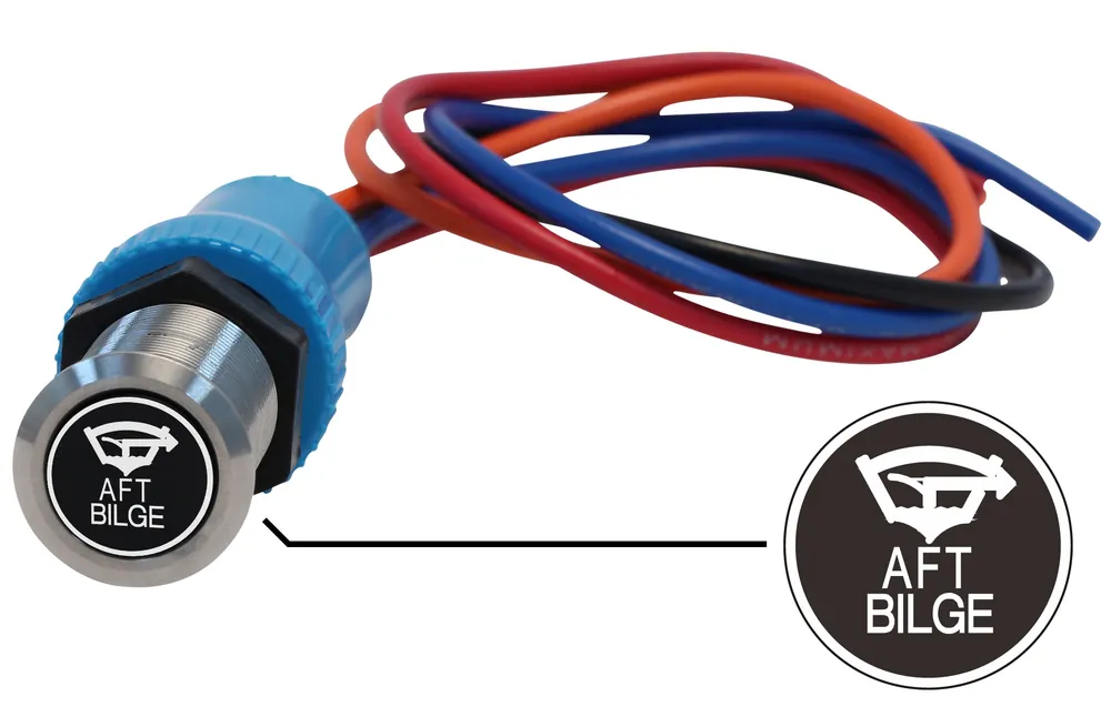 Best Price Bluewater 19mm Switch and 12 Inch Harness with Aft Bilge Laser Logo, On / Off Function