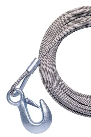 Authentic Powerwinch 40' X 7/32" Cable Galvanized With Hook