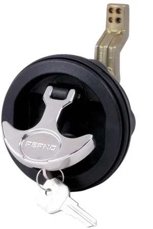 Seasonal Sale Perko Surface Mount & Latch - Black Body, Chrome Handle, Offset Cam Bar, 3/4" - 2-3/8"