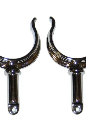Authentic Perko Ribbed Type Rowlock Horns - Chrome Plated Zinc - Pair