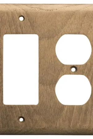 Authentic Whitecap Teak Rocker Switch/Duplex Receptacle Cover Plate