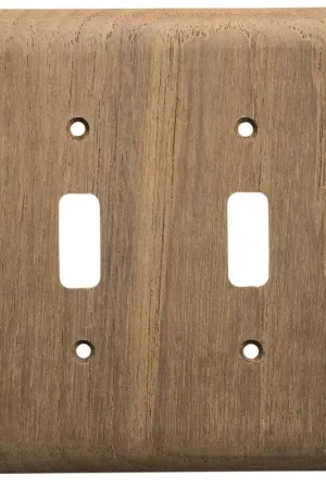 Buy Direct Whitecap Teak 2-Toggle Switch/Receptacle Cover Plate