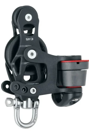 Best Price Harken 45mm Single Aluminum Element Fiddle Block w/Swivel & 150 Cam Cleat