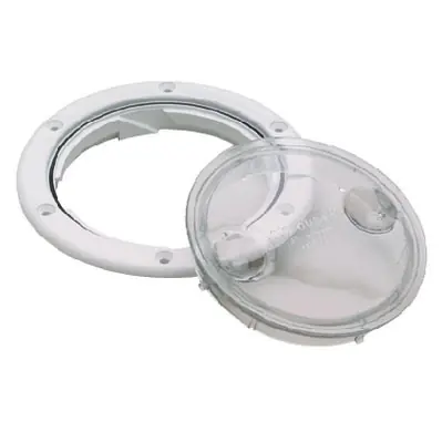 Seachoice Twist N Lock Deck Plate White with Clear Insert 39291 (Color: Arctic White, Size: 6 in) 39291 Sale